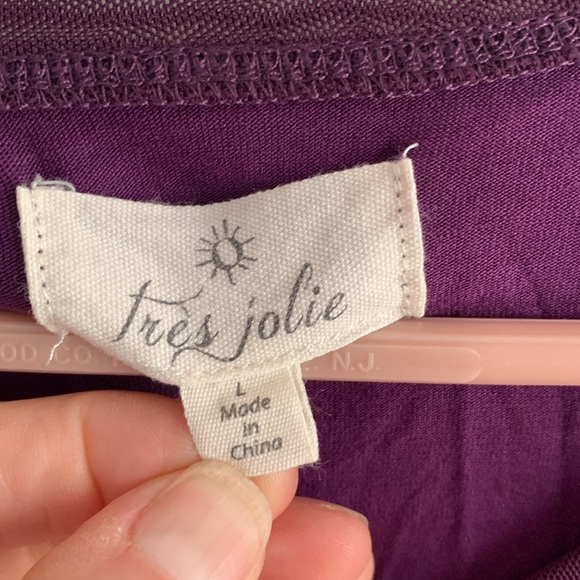 Tres Jolie dark purple tunic top - Picture 2 of 9